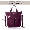 image:imageBaggallini All Set 3 in 1 Tote Backpack  15x105 Lightweight Travel Bag wRFID Phone WristletMulberry