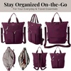 image:imageBaggallini All Set 3 in 1 Tote Backpack  15x105 Lightweight Travel Bag wRFID Phone WristletMulberry
