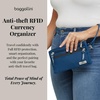 image:imageBaggallini Antitheft RFID Currency Organizer 8x425 Travel Accessory Passport Holder Money Belt Wallet wCard SlotsFrench Navy
