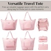 image:imageBaggallini Carryall Expandable Lightweight Travel Tote 22 Packable Folding Compact Nylon Washable Weekender wLuggage SleeveBagg Pink