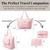 image:imageBaggallini Carryall Expandable Lightweight Travel Tote 22 Packable Folding Compact Nylon Washable Weekender wLuggage SleeveBagg Pink