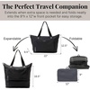 image:imageBaggallini Carryall Expandable Lightweight Travel Tote 22 Packable Folding Compact Nylon Washable Weekender wLuggage SleeveBlack