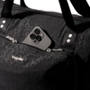 image:imageBaggallini Carryall Expandable Lightweight Travel Tote 22 Packable Folding Compact Nylon Washable Weekender wLuggage SleeveBlack Cheetah Emboss