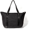 image:imageBaggallini Carryall Expandable Lightweight Travel Tote 22 Packable Folding Compact Nylon Washable Weekender wLuggage SleeveBlack Cheetah Emboss