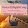 image:imageBaggallini Carryall Expandable Lightweight Travel Tote 22 Packable Folding Compact Nylon Washable Weekender wLuggage SleeveFrench Navy