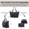 image:imageBaggallini Carryall Expandable Lightweight Travel Tote 22 Packable Folding Compact Nylon Washable Weekender wLuggage SleeveFrench Navy