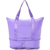 image:imageBaggallini Carryall Expandable Lightweight Travel Tote 22 Packable Folding Compact Nylon Washable Weekender wLuggage SleeveLavender Surf