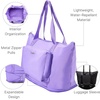 image:imageBaggallini Carryall Expandable Lightweight Travel Tote 22 Packable Folding Compact Nylon Washable Weekender wLuggage SleeveLavender Surf