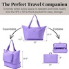 image:imageBaggallini Carryall Expandable Lightweight Travel Tote 22 Packable Folding Compact Nylon Washable Weekender wLuggage SleeveLavender Surf