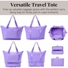 image:imageBaggallini Carryall Expandable Lightweight Travel Tote 22 Packable Folding Compact Nylon Washable Weekender wLuggage SleeveLavender Surf