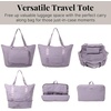 image:imageBaggallini Carryall Expandable Lightweight Travel Tote 22 Packable Folding Compact Nylon Washable Weekender wLuggage SleeveLilac