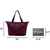 image:imageBaggallini Carryall Expandable Lightweight Travel Tote 22 Packable Folding Compact Nylon Washable Weekender wLuggage SleeveMulberry