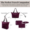 image:imageBaggallini Carryall Expandable Lightweight Travel Tote 22 Packable Folding Compact Nylon Washable Weekender wLuggage SleeveMulberry