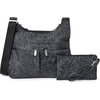 image:imageBaggallini Crossbody Travel Bag 11x85 Lightweight Waterresistant Nylon HandbagMidnight Blossom Print