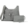 image:imageBaggallini Crossbody Travel Bag 11x85 Lightweight Waterresistant Nylon HandbagStone Heritage
