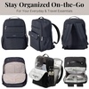 image:imageBaggallini Everyday Laptop Backpack  11x155 Lightweight WaterRepellent Nylon Travel Bag wPadded Laptop Sleeve amp RFIDFrench Navy