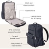 image:imageBaggallini Everyday Laptop Backpack  11x155 Lightweight WaterRepellent Nylon Travel Bag wPadded Laptop Sleeve amp RFIDFrench Navy