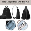 image:imageBaggallini Metro Backpack with RFID Phone Wristlet  9x11 Convertible Sling Bag for Women with Adjustable Shoulder StrapsBlack