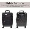 image:imageBaggallini Set Wave 22 4 Wheel Hybrid CarryOn Luggage  Lightweight Carry On Suitcase with WheelsBlack