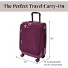 image:imageBaggallini Set Wave 22 4 Wheel Hybrid CarryOn Luggage  Lightweight Carry On Suitcase with WheelsMulberry