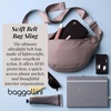 image:imageBaggallini Style Swift Belt Bag Sling Bag  Lightweight 12x7 Crossbody Bag Fanny Pack Belt wRFID and Adjustable StrapBLite Silver Sand