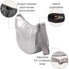 image:imageBaggallini Swift Crescent Crossbody Bag for Women  Lightweight 12x8 Travel Purse HandbagSilver Metallic