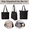 image:imageBaggallini Swift Tote Bag for Women  Lightweight 12x16 Nylon Zipped Travel Carry On Bag wLuggage SleeveBlite Black