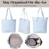 image:imageBaggallini Swift Tote Bag for Women  Lightweight 12x16 Nylon Zipped Travel Carry On Bag wLuggage SleeveBlite Ice Blue