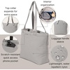 image:imageBaggallini Swift Tote Bag for Women  Lightweight 12x16 Nylon Zipped Travel Carry On Bag wLuggage SleeveBlite Silver Sand