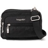image:imageBaggallini Triple Zip Small Crossbody Bag for Women  Lightweight Convertible Fanny Pack Belt BagBlack With Sand Lining