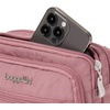 image:imageBaggallini Triple Zip Small Crossbody Bag for Women  Lightweight Convertible Fanny Pack Belt BagDusty Mauve