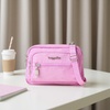 image:imageBaggallini Triple Zip Small Crossbody Bag for Women  Lightweight Convertible Fanny Pack Belt BagHibiscus Pink
