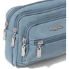 image:imageBaggallini Triple Zip Small Crossbody Bag for Women  Lightweight Convertible Fanny Pack Belt BagLight Indigo Denim