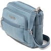 image:imageBaggallini Triple Zip Small Crossbody Bag for Women  Lightweight Convertible Fanny Pack Belt BagLight Indigo Denim