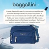 image:imageBaggallini Triple Zip Small Crossbody Bag for Women  Lightweight Convertible Fanny Pack Belt BagPacific