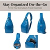 image:imageBaggallini Womens Central Park Sling 12x7 Crossbody Bag WConvertible Adjustable Shoulder StrapCerulean Gloss Ripstop