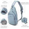 image:imageBaggallini Womens Central Park Sling 12x7 Crossbody Bag WConvertible Adjustable Shoulder StrapLight Indigo Denim
