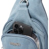 image:imageBaggallini Womens Central Park Sling 12x7 Crossbody Bag WConvertible Adjustable Shoulder StrapLight Indigo Denim