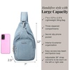 image:imageBaggallini Womens Central Park Sling 12x7 Crossbody Bag WConvertible Adjustable Shoulder StrapLight Indigo Denim