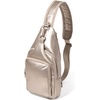 image:imageBaggallini Womens Central Park Sling 12x7 Crossbody Bag WConvertible Adjustable Shoulder StrapPlatinum Ecopuff