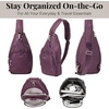 image:imageBaggallini Womens Central Park Sling 12x7 Crossbody Bag WConvertible Adjustable Shoulder StrapPlum Heritage