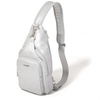 image:imageBaggallini Womens Central Park Sling 12x7 Crossbody Bag WConvertible Adjustable Shoulder StrapSilver Metallic