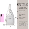 image:imageBaggallini Womens Central Park Sling 12x7 Crossbody Bag WConvertible Adjustable Shoulder StrapSilver Metallic