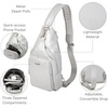 image:imageBaggallini Womens Central Park Sling 12x7 Crossbody Bag WConvertible Adjustable Shoulder StrapSilver Metallic