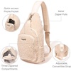 image:imageBaggallini Womens Central Park Sling 12x7 Crossbody Bag WConvertible Adjustable Shoulder StrapWinter White Faux Shearling
