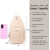 image:imageBaggallini Womens Central Park Sling 12x7 Crossbody Bag WConvertible Adjustable Shoulder StrapWinter White Faux Shearling