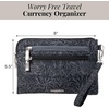 image:imageBaggallini Womens Rfid Currency Organizer WristletMidnight Blossom Print