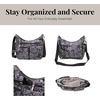 image:imageBaggallini womens Everywhere Bagg Crossbody Women 11x9 Lightweight Nylon Hobo Waterresistant Travel Bag WRfidBlack Hydrangea