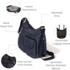 image:imageBaggallini womens Everywhere Bagg Crossbody Women 11x9 Lightweight Nylon Hobo Waterresistant Travel Bag WRfidFrench Navy Quilt