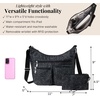 image:imageBaggallini womens Everywhere Bagg Crossbody Women 11x9 Lightweight Nylon Hobo Waterresistant Travel Bag WRfidMidnight Blossom